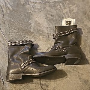 Brand New Black Studded Frye Boots
